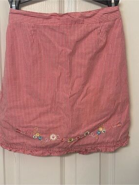 Vintage Girls Mckids Gingham Embroidered Skirt size 7